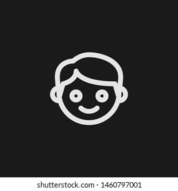 Outline boy vector icon. Boy illustration for web, mobile apps, design. Boy vector symbol.
