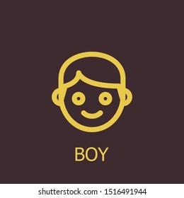 Outline boy vector icon. Boy illustration for web, mobile apps, design. Boy vector symbol.