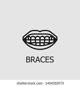 Outline braces vector icon. Braces illustration for web, mobile apps, design. Braces vector symbol.