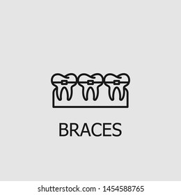 Outline braces vector icon. Braces illustration for web, mobile apps, design. Braces vector symbol.