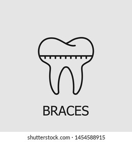 Outline braces vector icon. Braces illustration for web, mobile apps, design. Braces vector symbol.