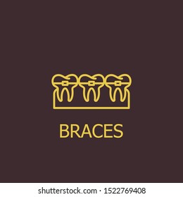 Outline braces vector icon. Braces illustration for web, mobile apps, design. Braces vector symbol.