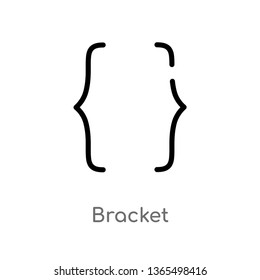 outline bracket vector icon. isolated black simple line element illustration from music and media concept. editable vector stroke bracket icon on white background