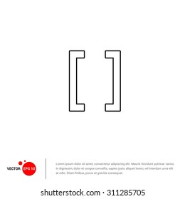 Outline brackets Icon, Vector Illustration, Flat pictogram icon