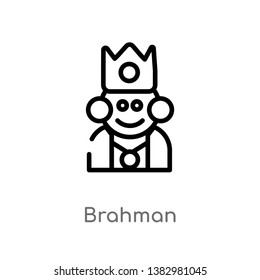 outline brahman vector icon. isolated black simple line element illustration from india concept. editable vector stroke brahman icon on white background