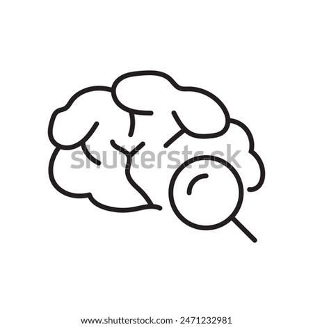 outline brain search outline vector icon genius think symbol