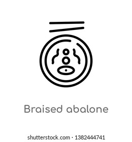 outline braised abalone vector icon. isolated black simple line element illustration from food and restaurant concept. editable vector stroke braised abalone icon on white background