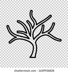 outline branch tree icon flat vector on transparent background