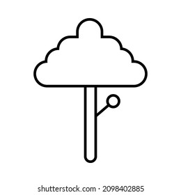 Outline of branching tree icon. Draw one continuous line. Minimalist design vector illustration