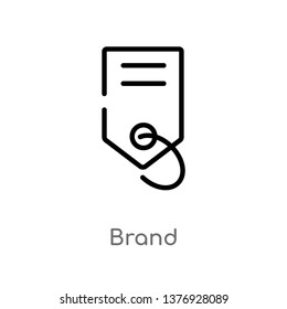 outline brand vector icon. isolated black simple line element illustration from fashion and commerce concept. editable vector stroke brand icon on white background