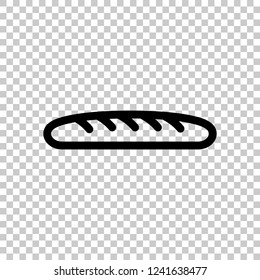 Outline bread icon. Bakery symbol. Black symbol on transparent background