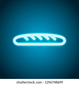 Outline bread icon. Bakery symbol. Neon style. Light decoration icon. Bright electric symbol