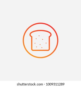 Outline bread icon. gradient illustration isolated vector sign symbol