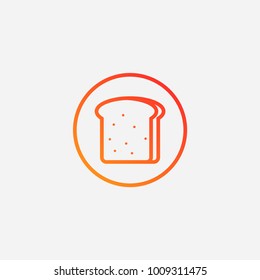 Outline bread icon. gradient illustration isolated vector sign symbol