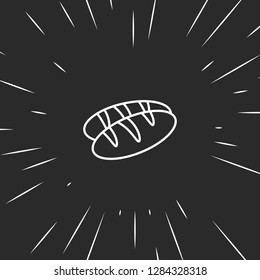 Outline bread icon, illustrated icon for modern web and mobile design, simple and minimal symbol of bread