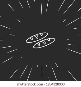Outline bread icon, illustrated icon for modern web and mobile design, simple and minimal symbol of bread
