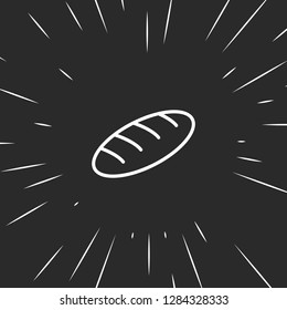 Outline bread icon, illustrated icon for modern web and mobile design, simple and minimal symbol of bread