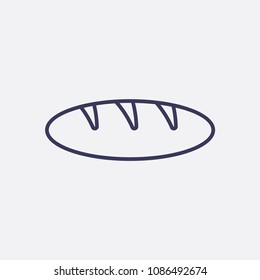 Outline bread icon illustration,vector food sign symbol