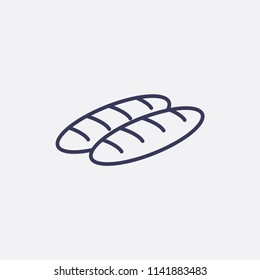 Outline bread icon illustration,vector food sign symbol