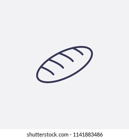 Outline bread icon illustration,vector food sign symbol