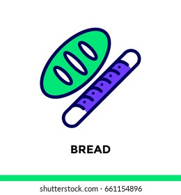 Outline BREAD icon. Vector pictogram suitable for print, website and presentation