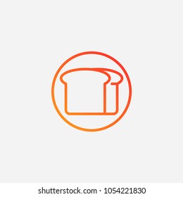 Outline bread icon.gradient illustration isolated vector sign symbol