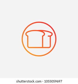 Outline bread icon.gradient illustration isolated vector sign symbol