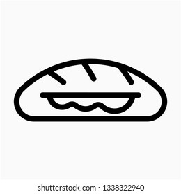 Outline bread vector icon