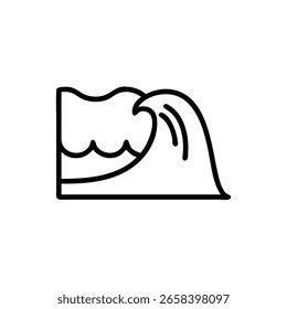 Esboza una ola de tsunami en el agua del océano