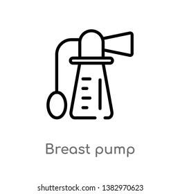 outline breast pump vector icon. isolated black simple line element illustration from health and medical concept. editable vector stroke breast pump icon on white background