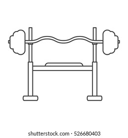 outline brench press exercise gym design
