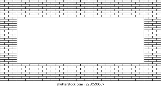 outline brick wall frame with copy space for your text or design