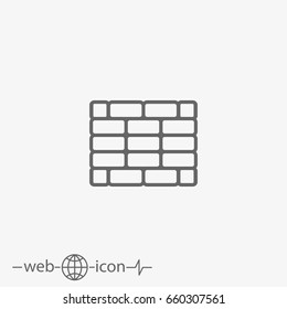 outline brick wall vector icon