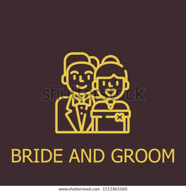 Outline Bride Groom Vector Icon Bride Stock Vector Royalty Free