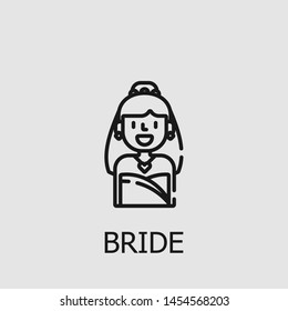 Outline bride vector icon. Bride illustration for web, mobile apps, design. Bride vector symbol.