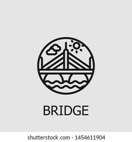 Outline bridge vector icon. Bridge illustration for web, mobile apps, design. Bridge vector symbol.
