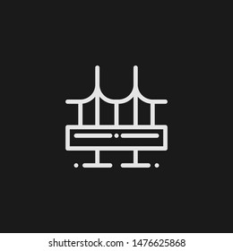 Outline bridge vector icon. Bridge illustration for web, mobile apps, design. Bridge vector symbol.