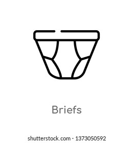 outline briefs vector icon. isolated black simple line element illustration from clothes concept. editable vector stroke briefs icon on white background