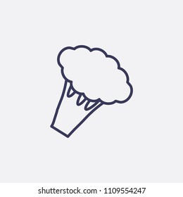 Outline broccoli icon illustration,vector organic sign symbol