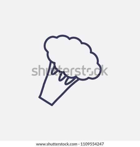 Outline broccoli icon illustration,vector organic sign symbol