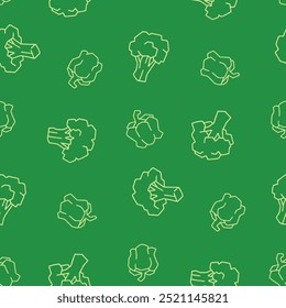Ilustración de patrón transparente de Vector vegetal de pimentón de brócoli para impresión, Fondo de pantalla, decoración.