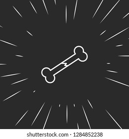 Outline broken bone icon, illustrated icon for modern web and mobile design, simple and minimal symbol of broken bone