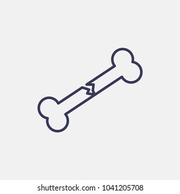 Outline broken bone icon illustration vector symbol