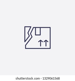 Outline broken box icon illustration isolated vector sign symbol