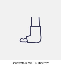 Outline broken foot icon illustration vector symbol svg
