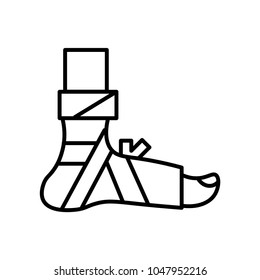 Outline broken foot icon illustration vector symbol