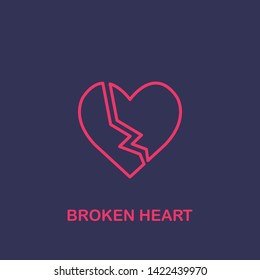 Outline broken heart icon.broken heart vector illustration. Symbol for web and mobile