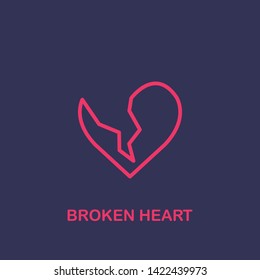 Outline broken heart icon.broken heart vector illustration. Symbol for web and mobile