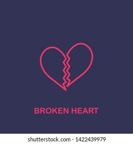 Outline broken heart icon.broken heart vector illustration. Symbol for web and mobile
