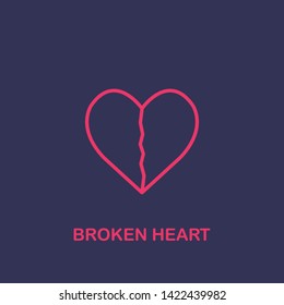 Outline broken heart icon.broken heart vector illustration. Symbol for web and mobile
